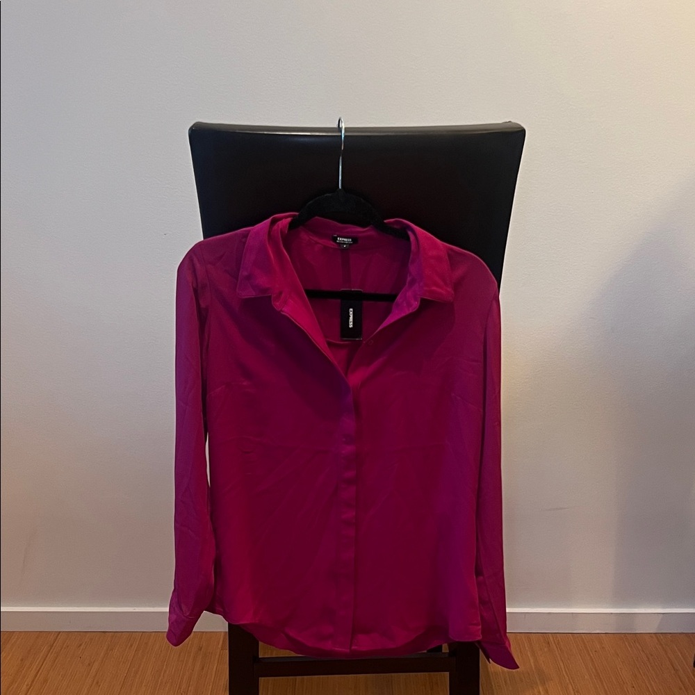 Express Fuchsia Button-Down Shirt